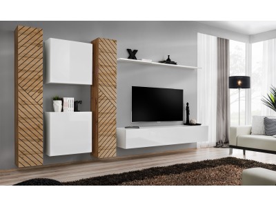 Модулна секция Switch 6 (дъб вотан/бяло)